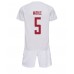 Billige Danmark Joakim Maehle #5 Børnetøj Udebanetrøje til baby VM 2022 Kortærmet (+ korte bukser)